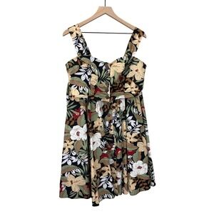 Hell Bunny 2 Piece Crop Top & Midi Skirt Set Womens Size L Pin Up Rockabilly